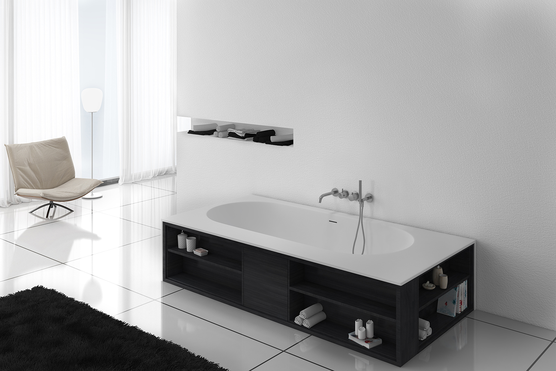 Modern Amanpuri Freestanding Rectangular Bathtub