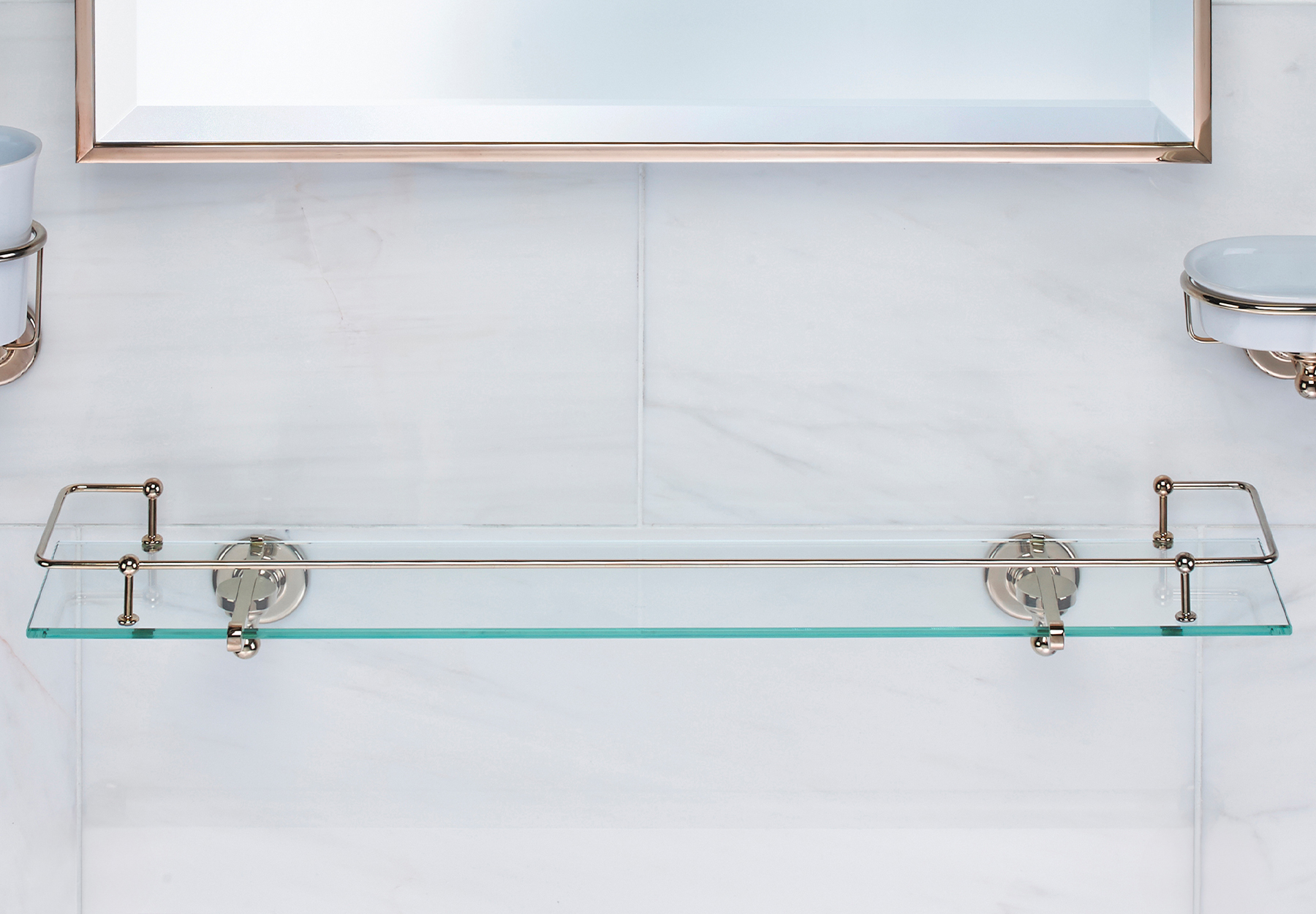 Antique Wall Mount Glass Shelf