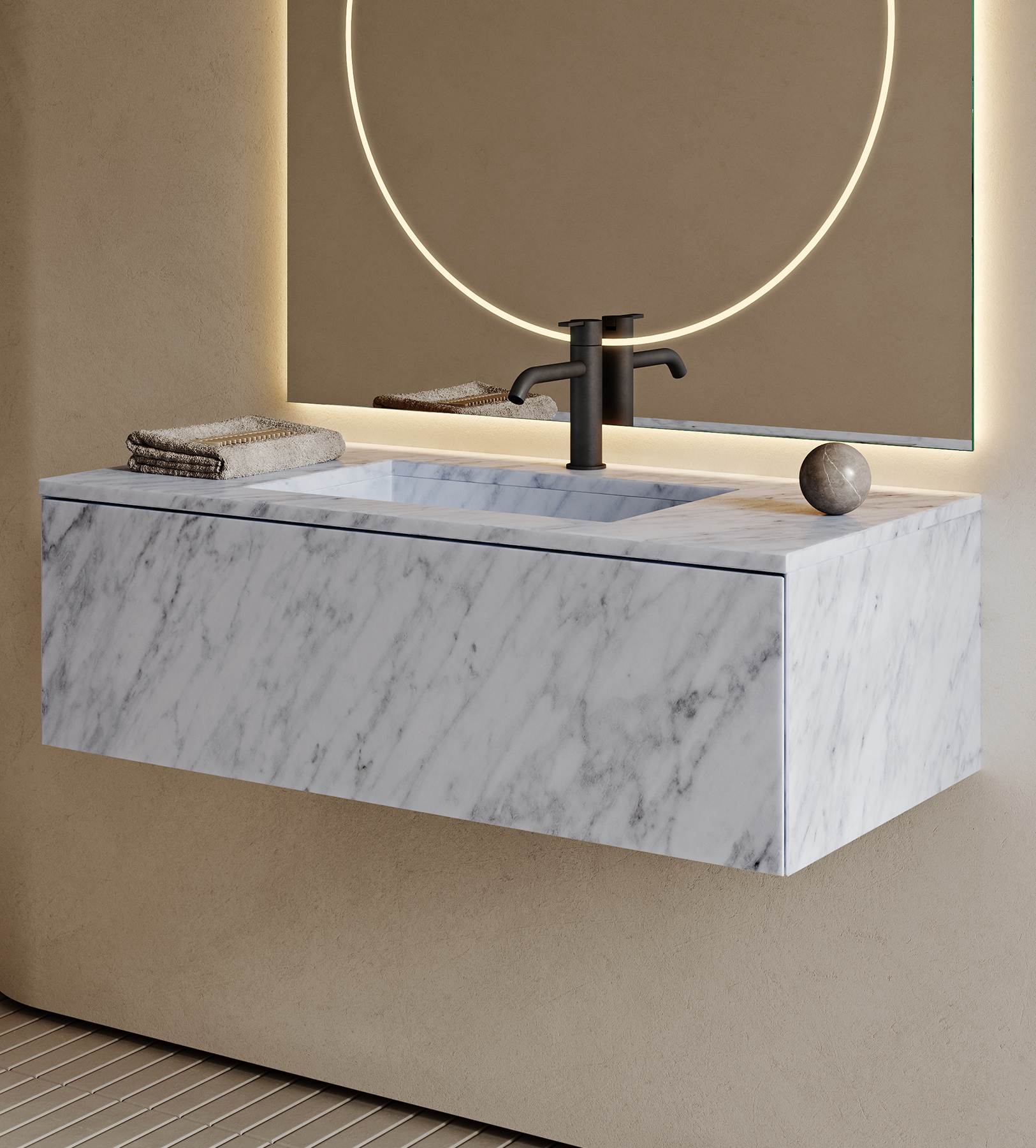 Strato M Wall Mount Marble Vanity